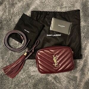 YSL Burgundy Lou Lou Belt Bag
